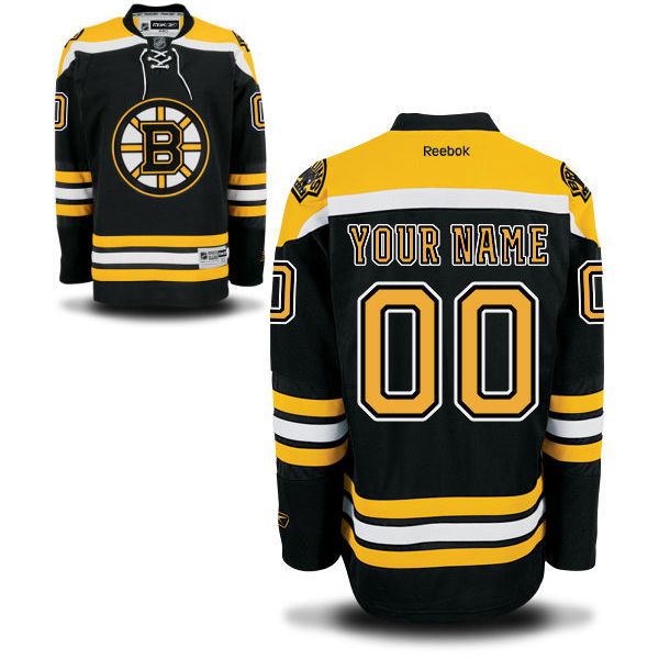 Reebok Boston Bruins Men Premier Home Custom NHL Jersey - Black->->Custom Jersey